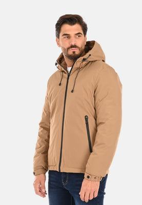 Giubbotto Uomo con Cappuccio Staccabile Bomber Imbottito Piumino Slim