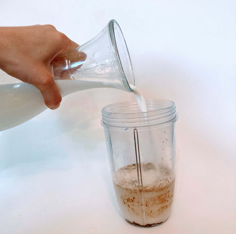 iced vanilla yerba mate - pouring cream