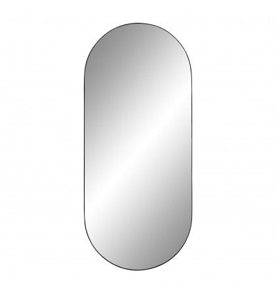 Spejl oval med sort eller messing look ramme