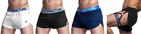 Introducing Private Structure's PS Sports series running shorts. Simple shorts in 3 colors and unique shorts with a harness.