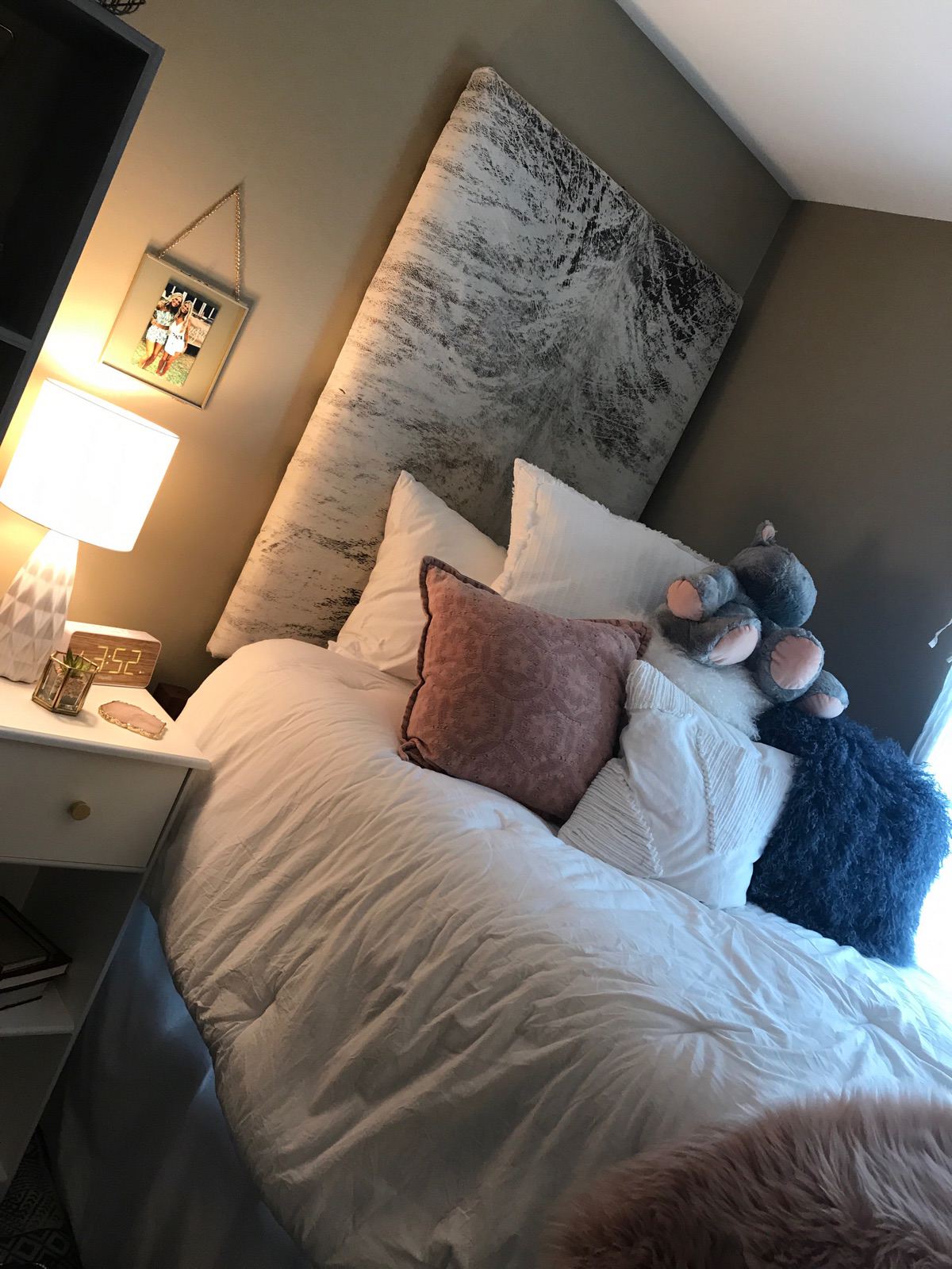 Grey and white cowhide for head boards