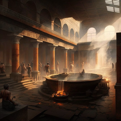 A Roman bathhouse fuelled by charcoal