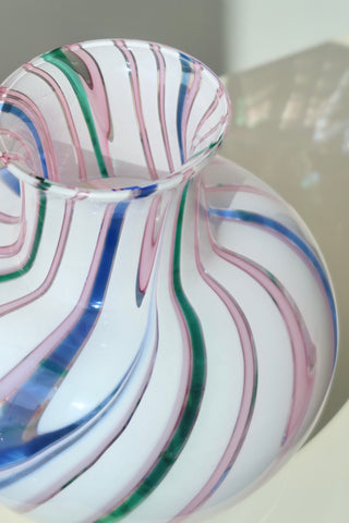 Vintage Murano swirl vase i mange nuancer