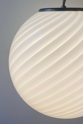 Vintage Murano hvid swirl pendel loftlampe