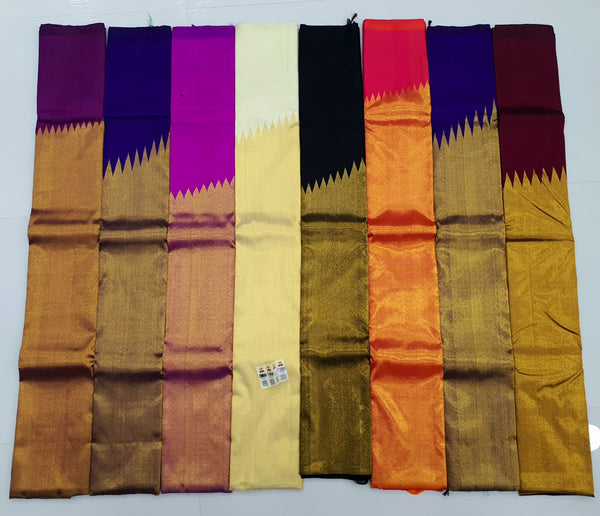 Multicolour 9 Yards Kanchivaram Silk Saree – Ma Thulir