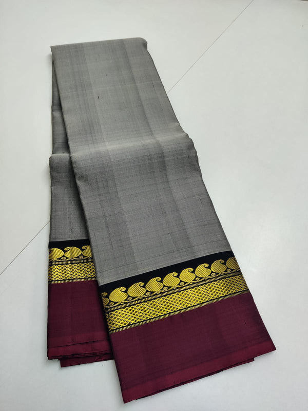 Palum Pazhamum Kattam And Peacock Motif Multicolor Kanchipuram Silk Sa –  Sundari Silks