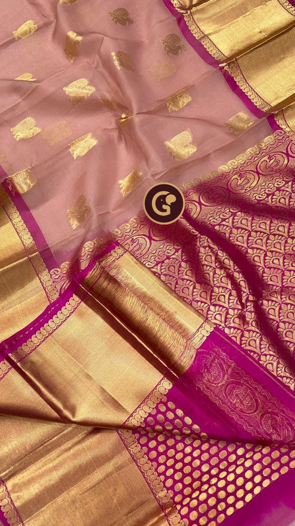 Traditional Weaving Kanchi Organza Saree | HS1002