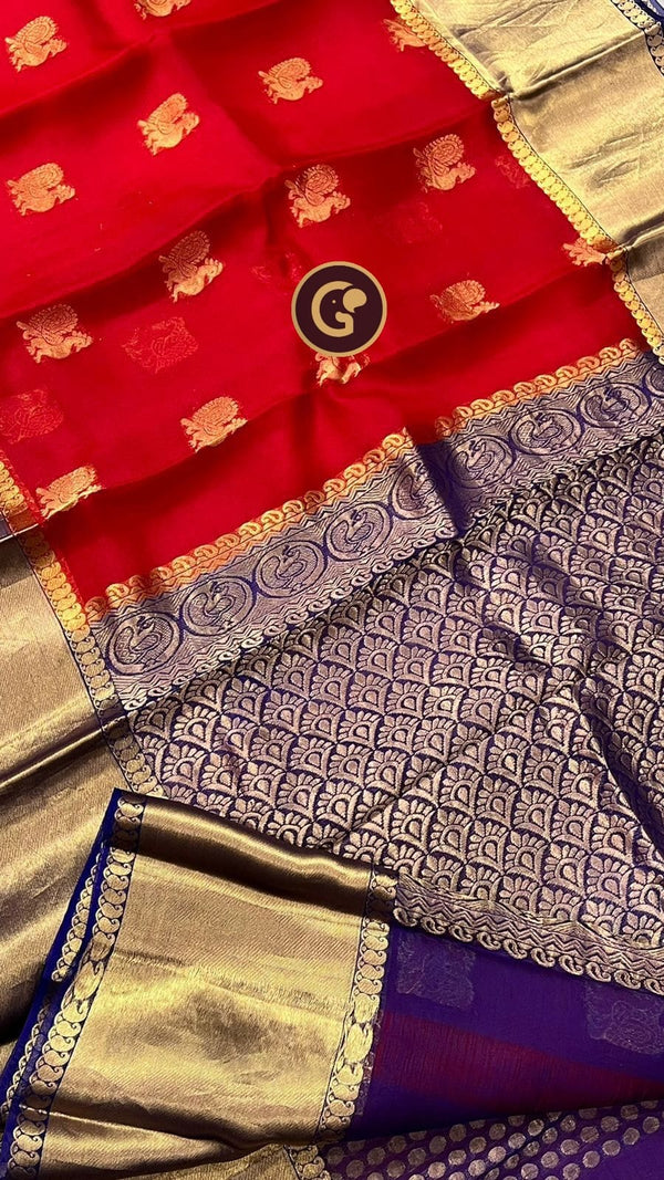 Elegant Pure Kanchi Organza Sarees With Digital Prints And Kanchi Weaving |  Aurangabad | Zamroo