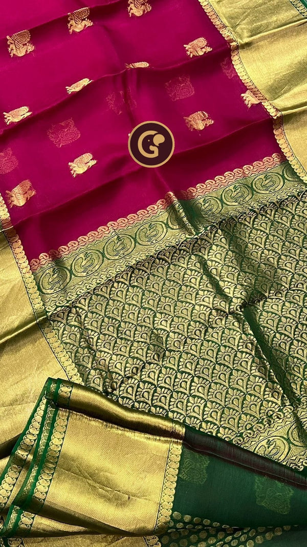 ORGANZA FLOWER PRINTED SAREE