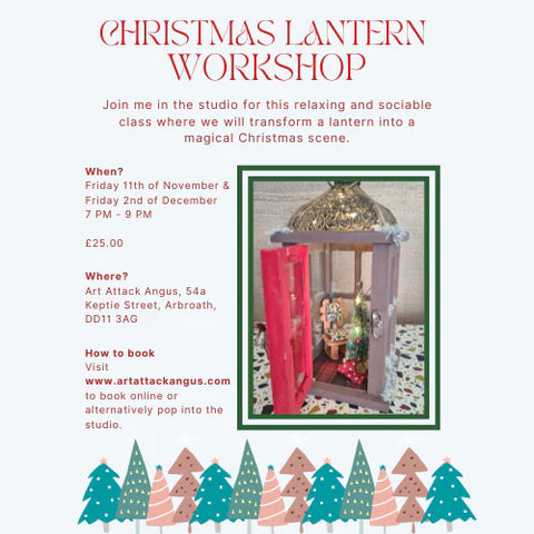 Christmas Lantern making workshop at Art Attack Angus for Christmas 2022