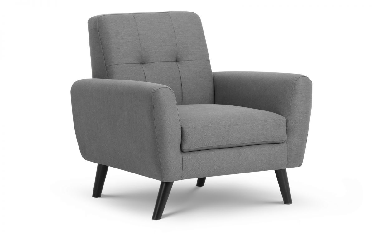 Monza Compact Retro Chair - Grey - Julian Bowen  | TJ Hughes