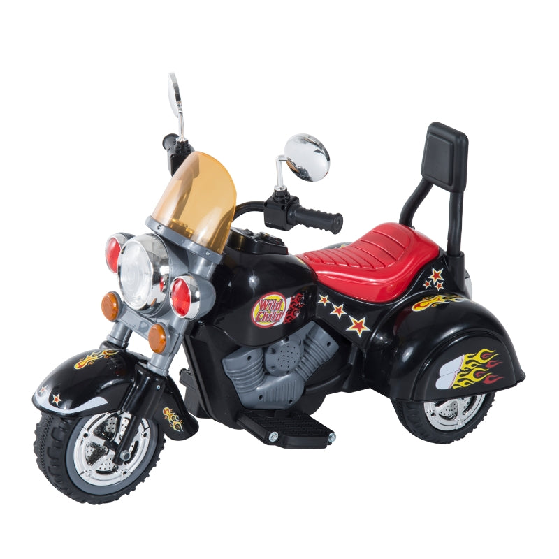 HOMCOM Kids Electric Ride On Motorbike Chopper Black 6V  | TJ Hughes