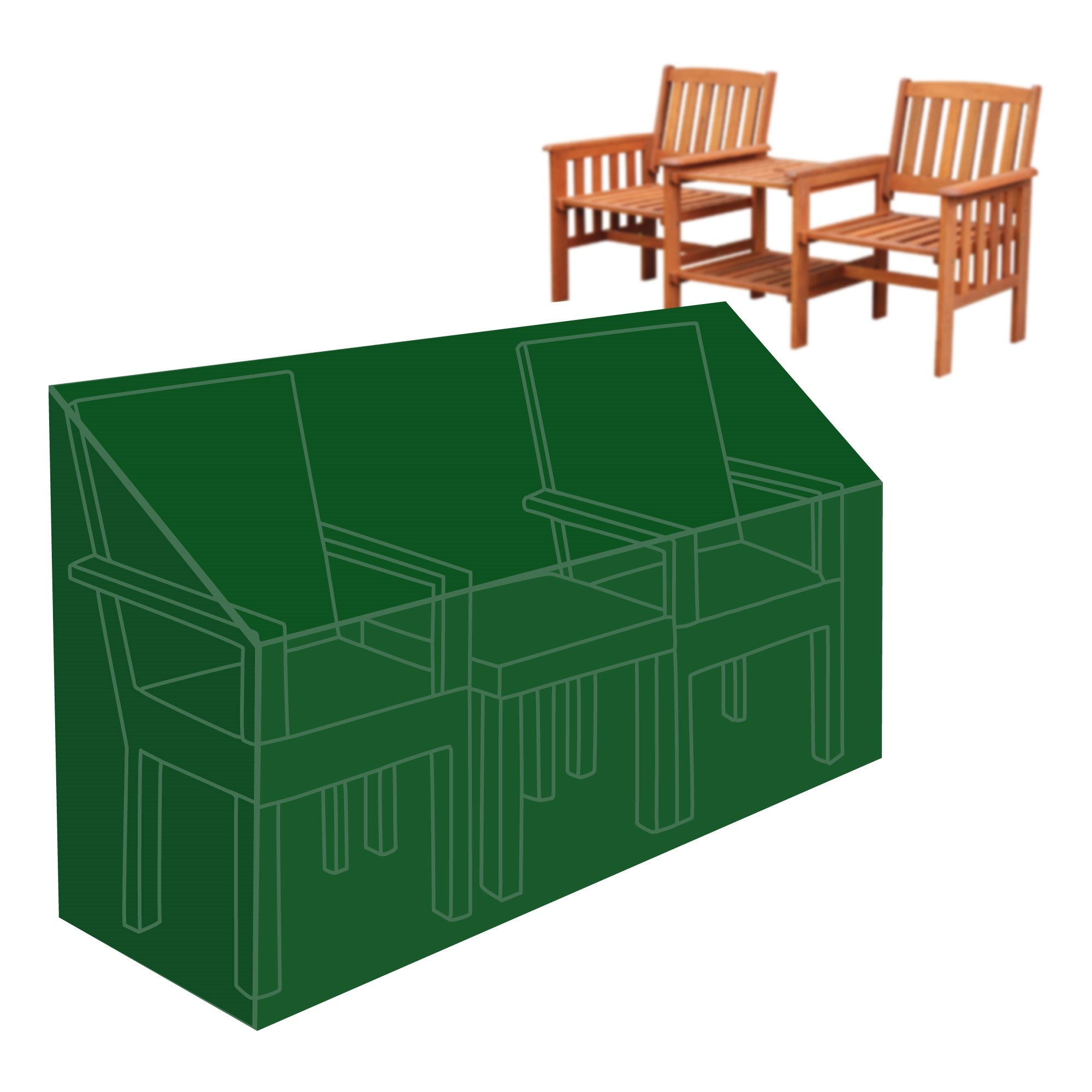 Silver & Stone Outdoor Furniture Cover for Companion Seat  | TJ Hughes Green