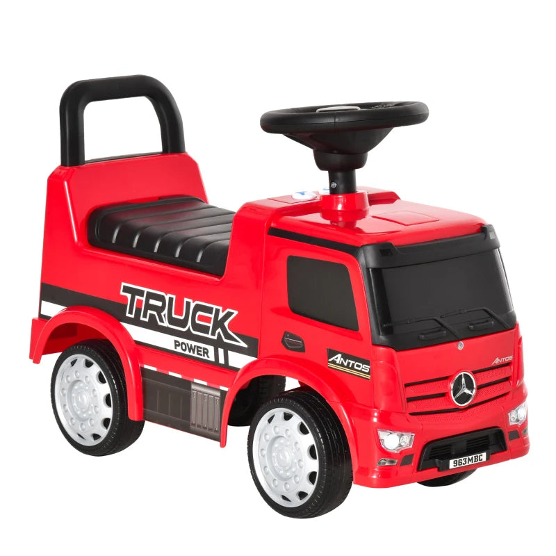 HOMCOM Kids Ride On Car Mercedes Benz Truck - Red - 62.5L x 28.5W x 45H(cm)  | TJ Hughes