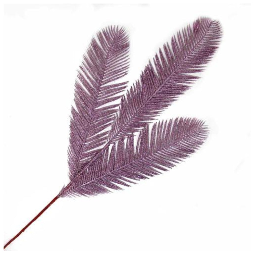 Christmas Sparkle Feather Branch Glittered Decoration Stem Pick XL in Violet  | TJ Hughes