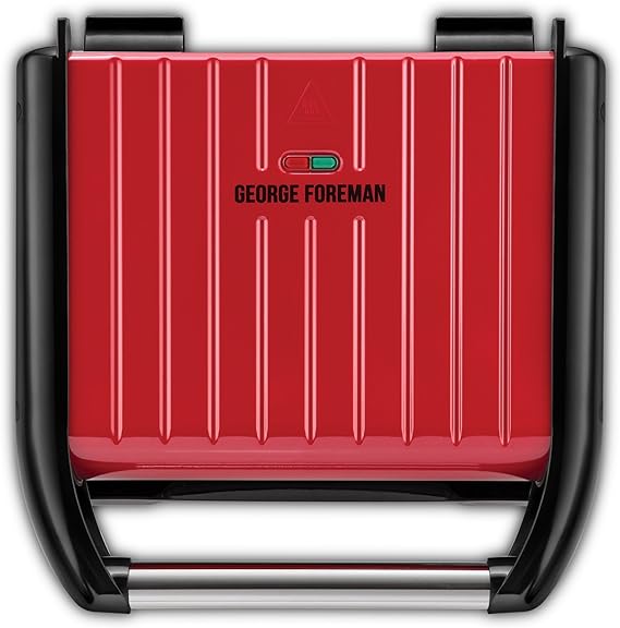 George Foreman Steel Family Grill - Red  | TJ Hughes