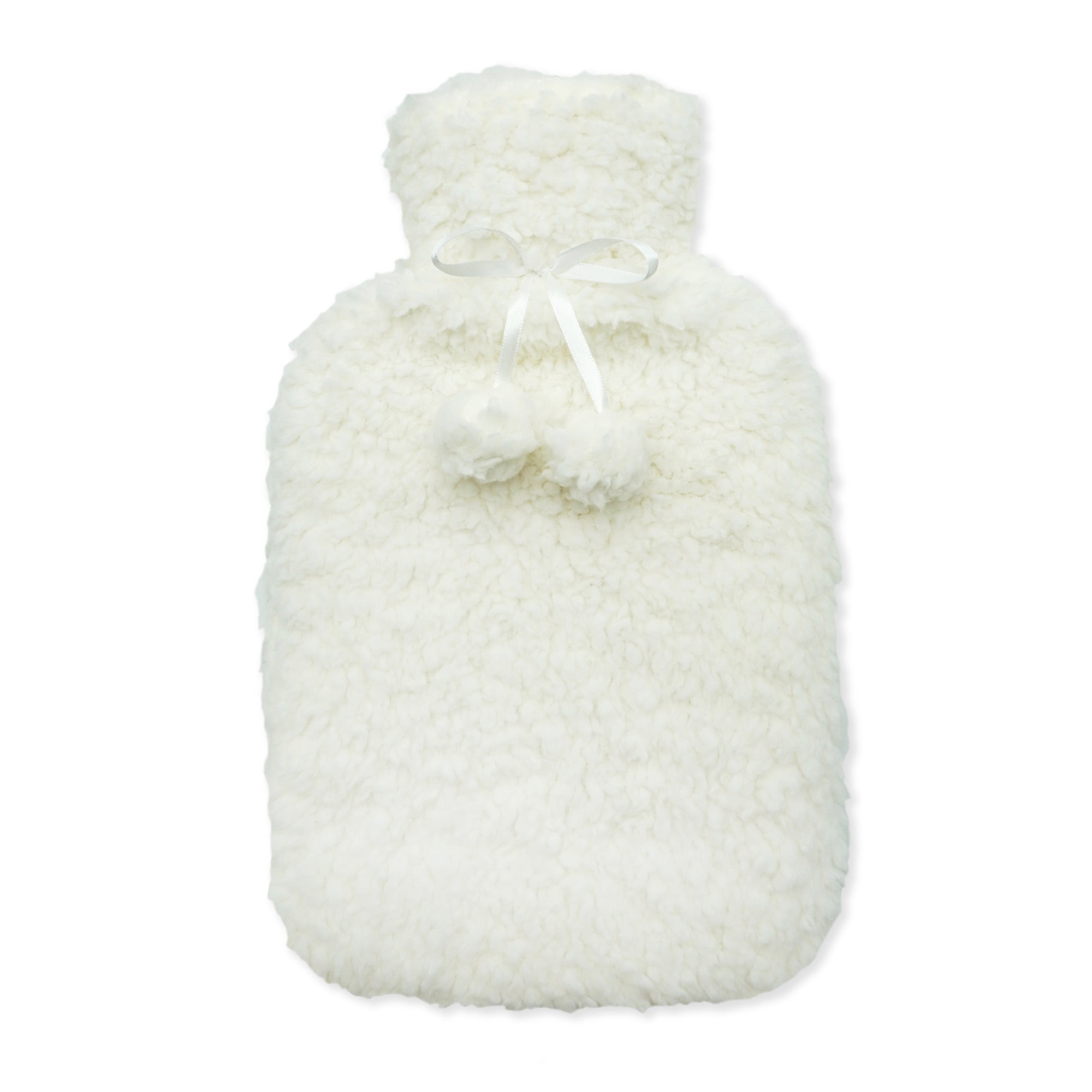 Lewis’s Hot Water Bottle with Teddy Fleece Cover 2L - Cream  | TJ Hughes