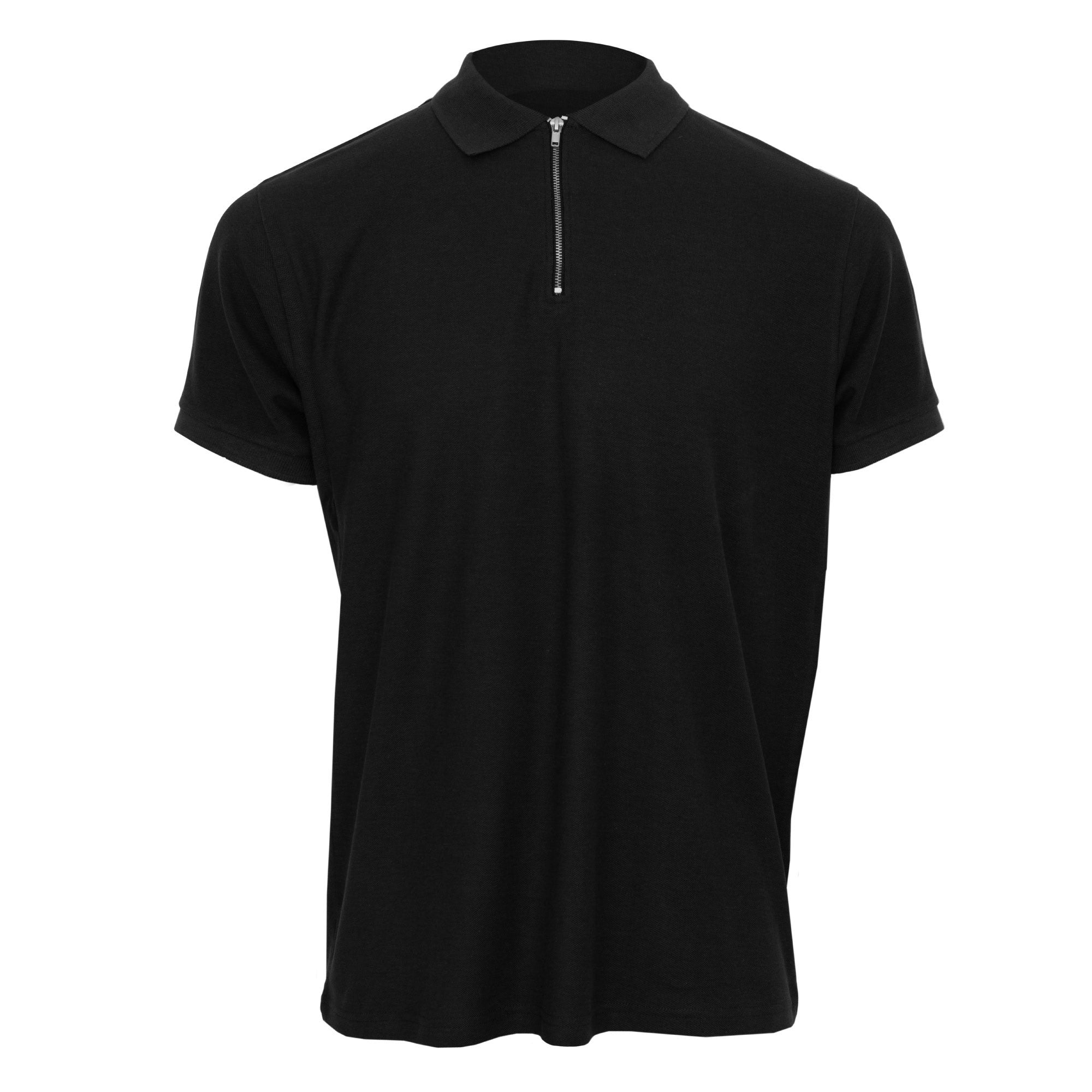 Hope & Honour Zip Polo Shirt - Black - LARGE  | TJ Hughes