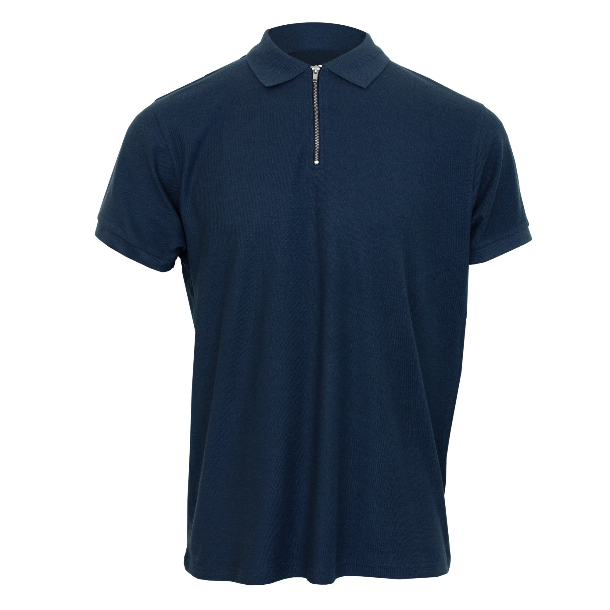 Hope & Honour Zip Polo Shirt - Navy - LARGE  | TJ Hughes