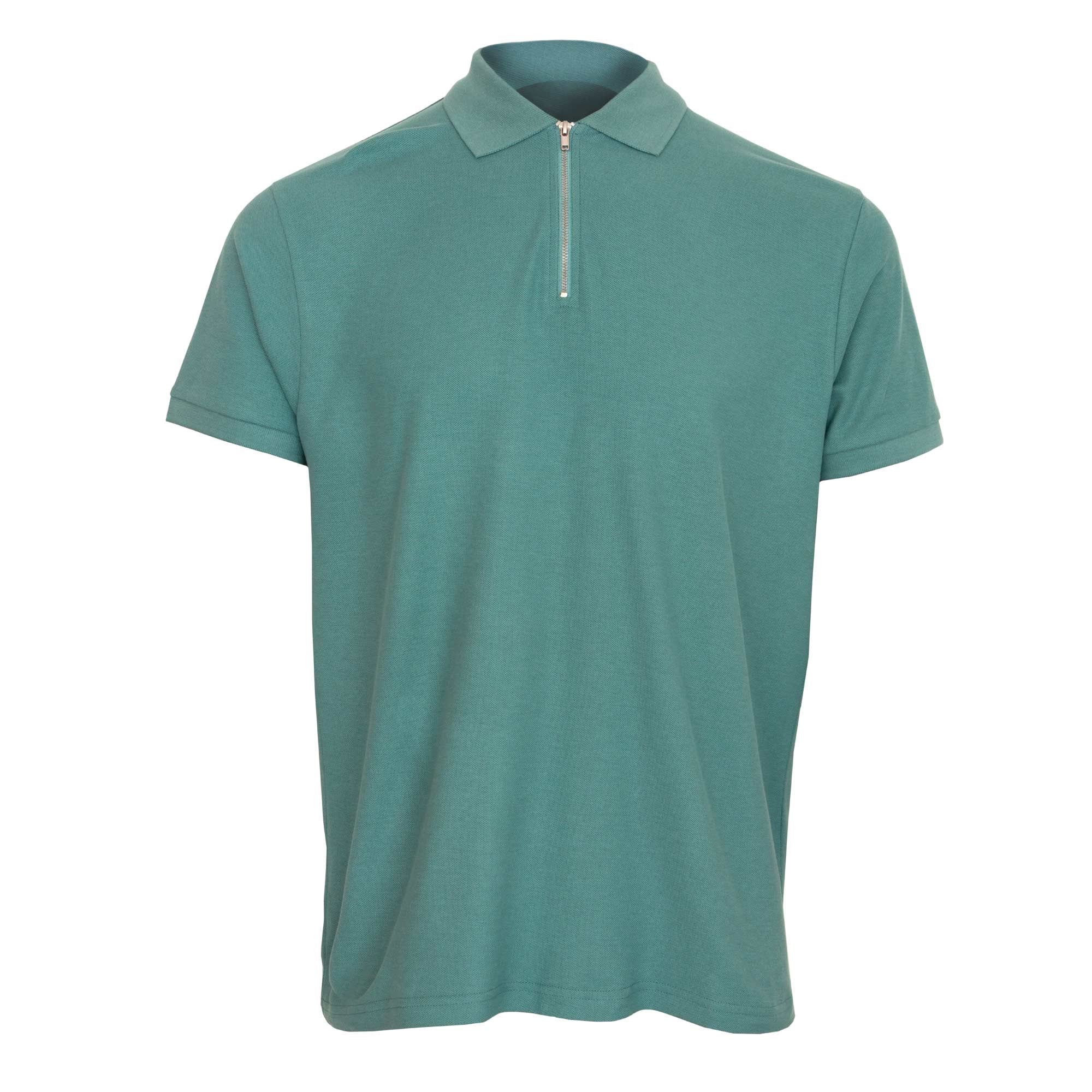 Hope & Honour Zip Polo Shirt - Green - LARGE  | TJ Hughes