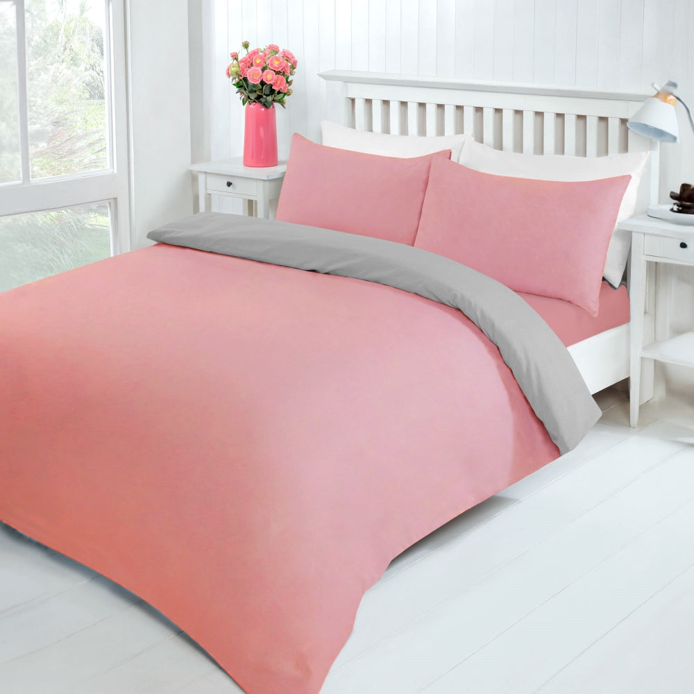 Lewis’s Supersoft Reversible Bed in a Bag - Grey / Pink - King  | TJ Hughes