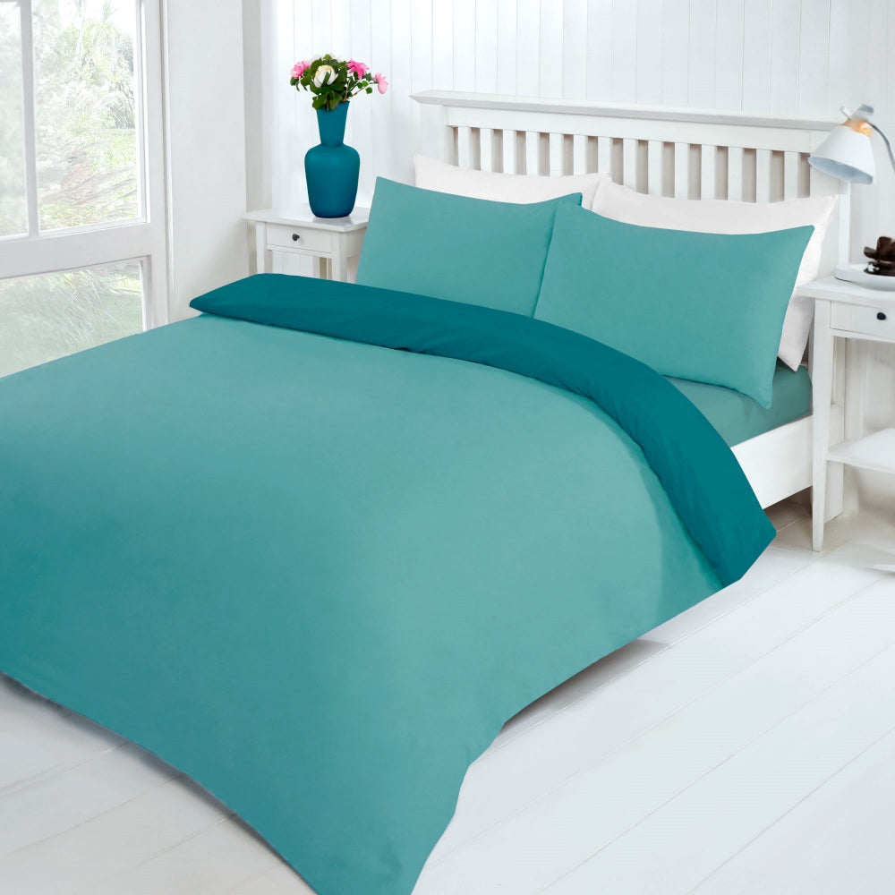 Lewis’s Supersoft Reversible Bed in a Bag - Dark Teal / Teal - King  | TJ Hughes