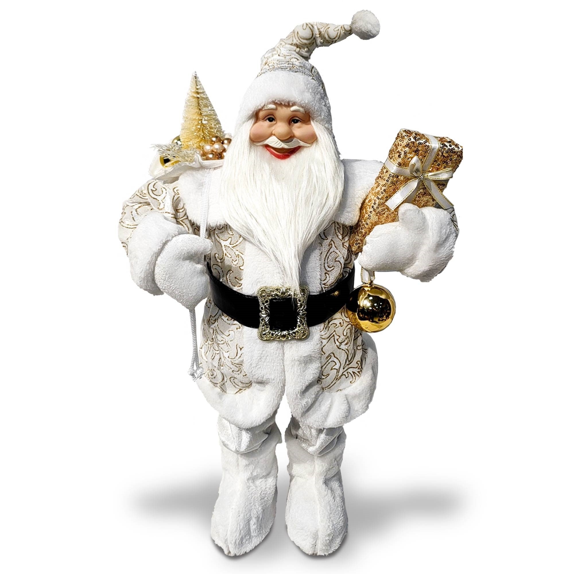 Christmas Sparkle Santa with Presents Standing 60cm - Silver & Champagne  | TJ Hughes