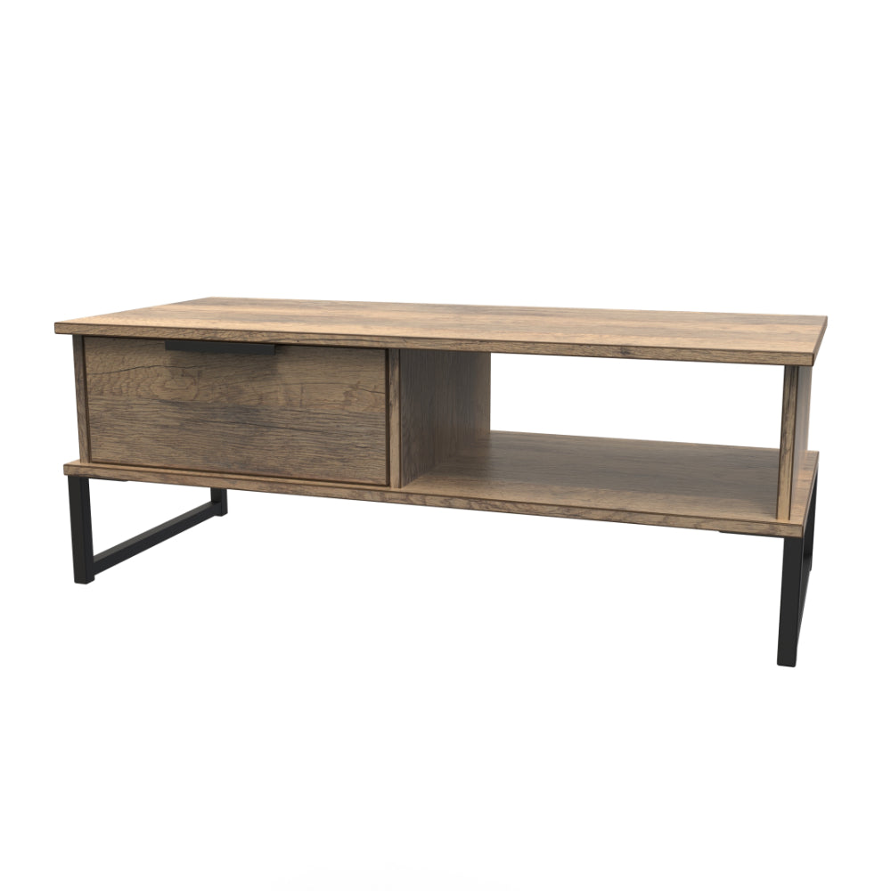 Havana Ready Assembled Coffee Table with 1 Drawer  - Vintage Oak - Lewis’s Home  | TJ Hughes