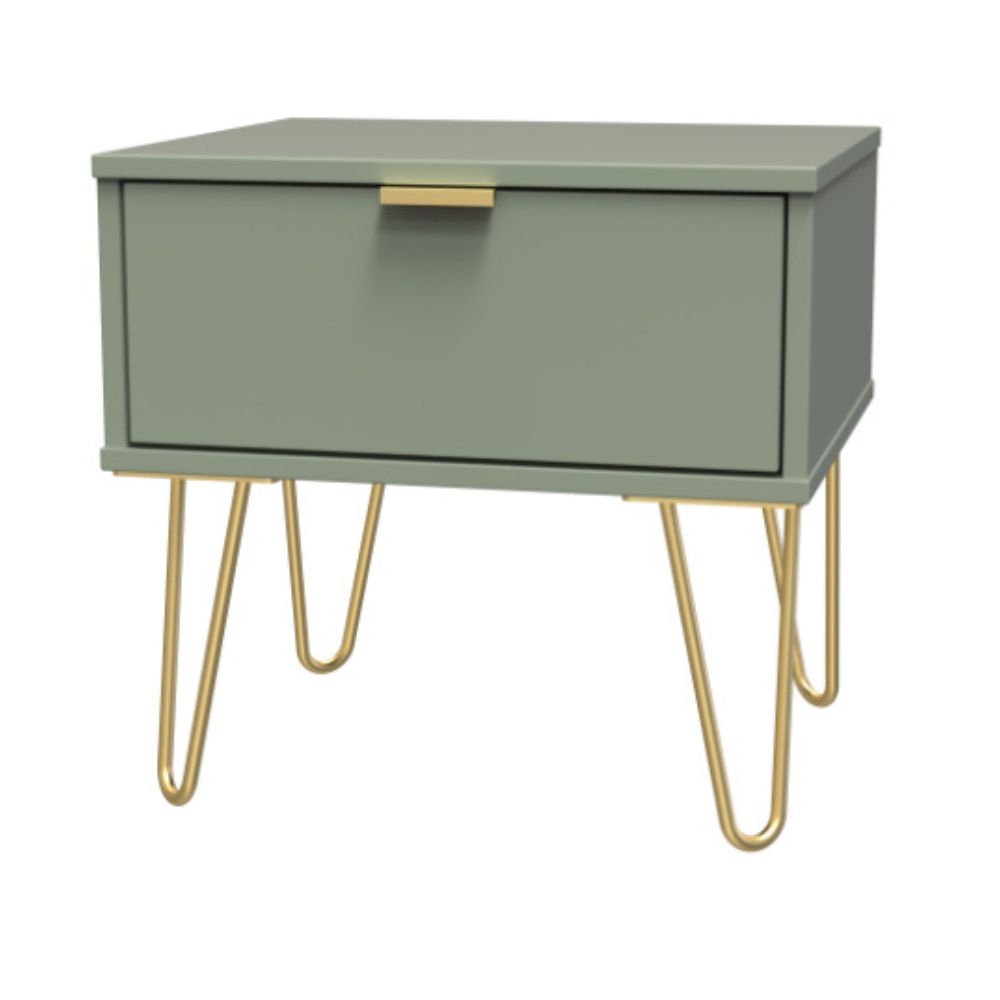 Harare Ready Assembled Bedside Table with 1 Drawer  - Reed Green - Lewis’s Home  | TJ Hughes