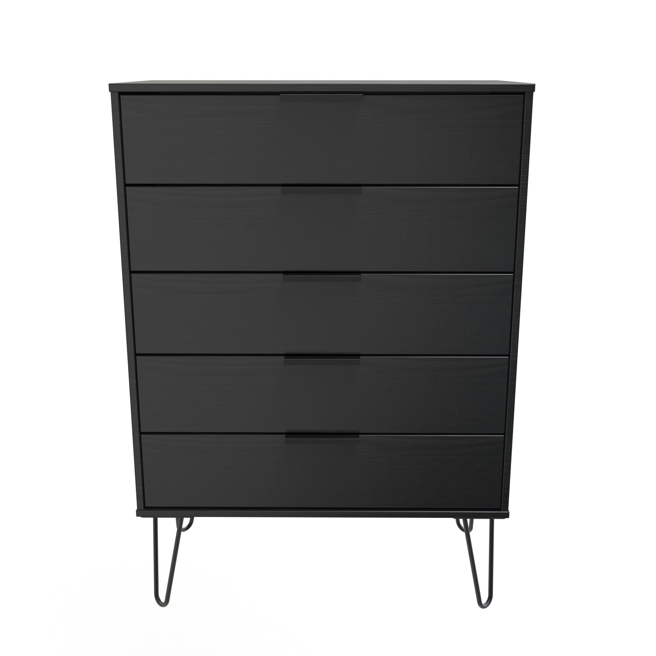 Haiti Ready Assembled Chest of Drawers with 5 Drawers  - Black Matt - Lewis’s Home  | TJ Hughes