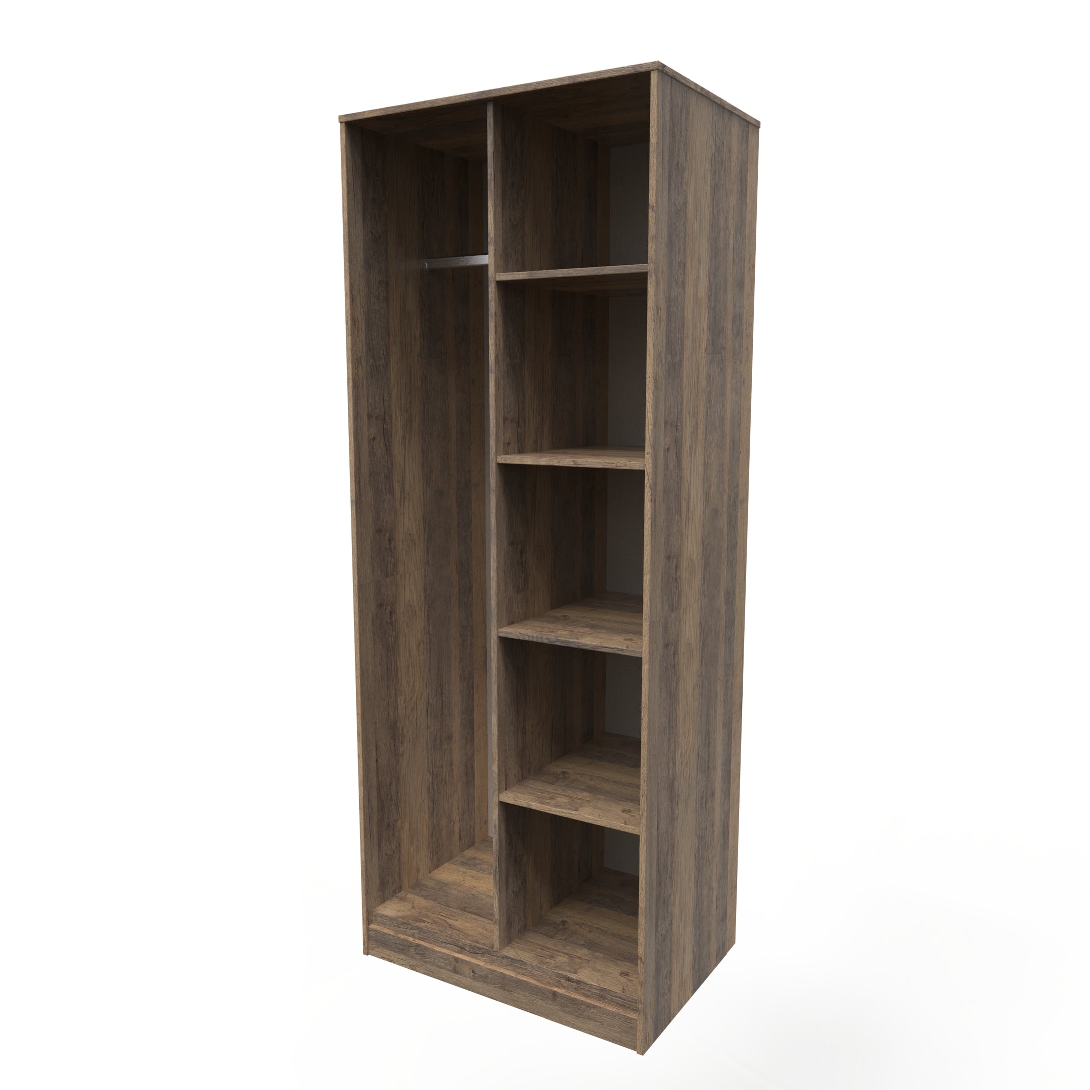 Havana Ready Assembled Open Wardrobe  - Vintage Oak - Lewis’s Home  | TJ Hughes