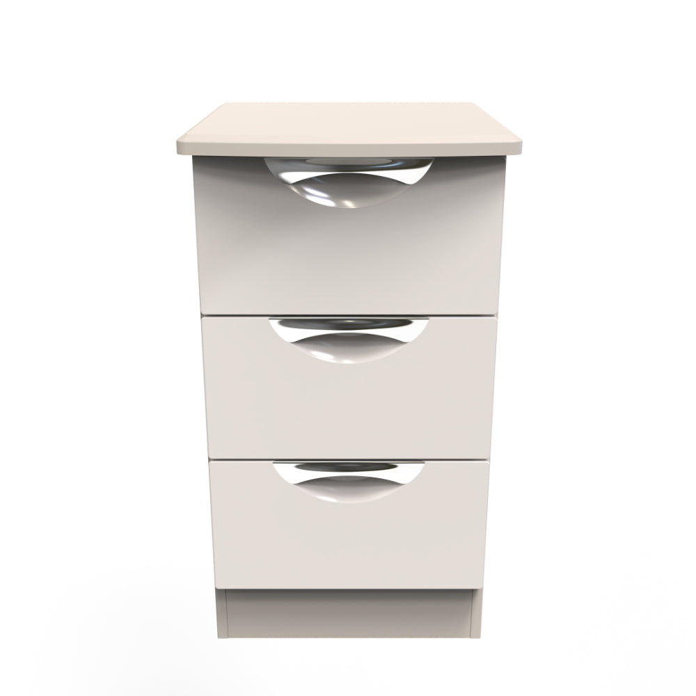 Cairo Ready Assembled Bedside Table with 3 Drawers  - Kashmir Gloss & Kashmir - Lewis’s Home  | TJ Hughes