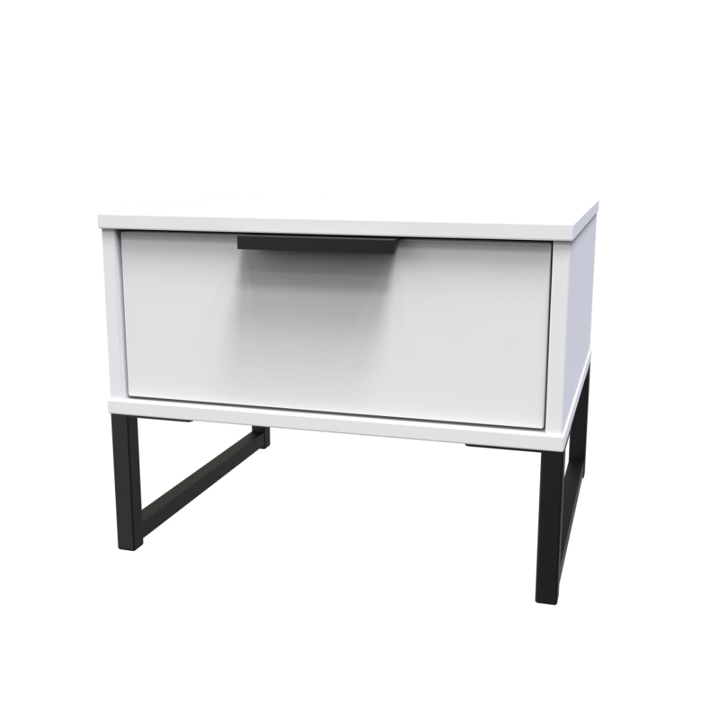 Havana Ready Assembled Bedside Table with 1 Drawer  - White Matt - Lewis’s Home  | TJ Hughes