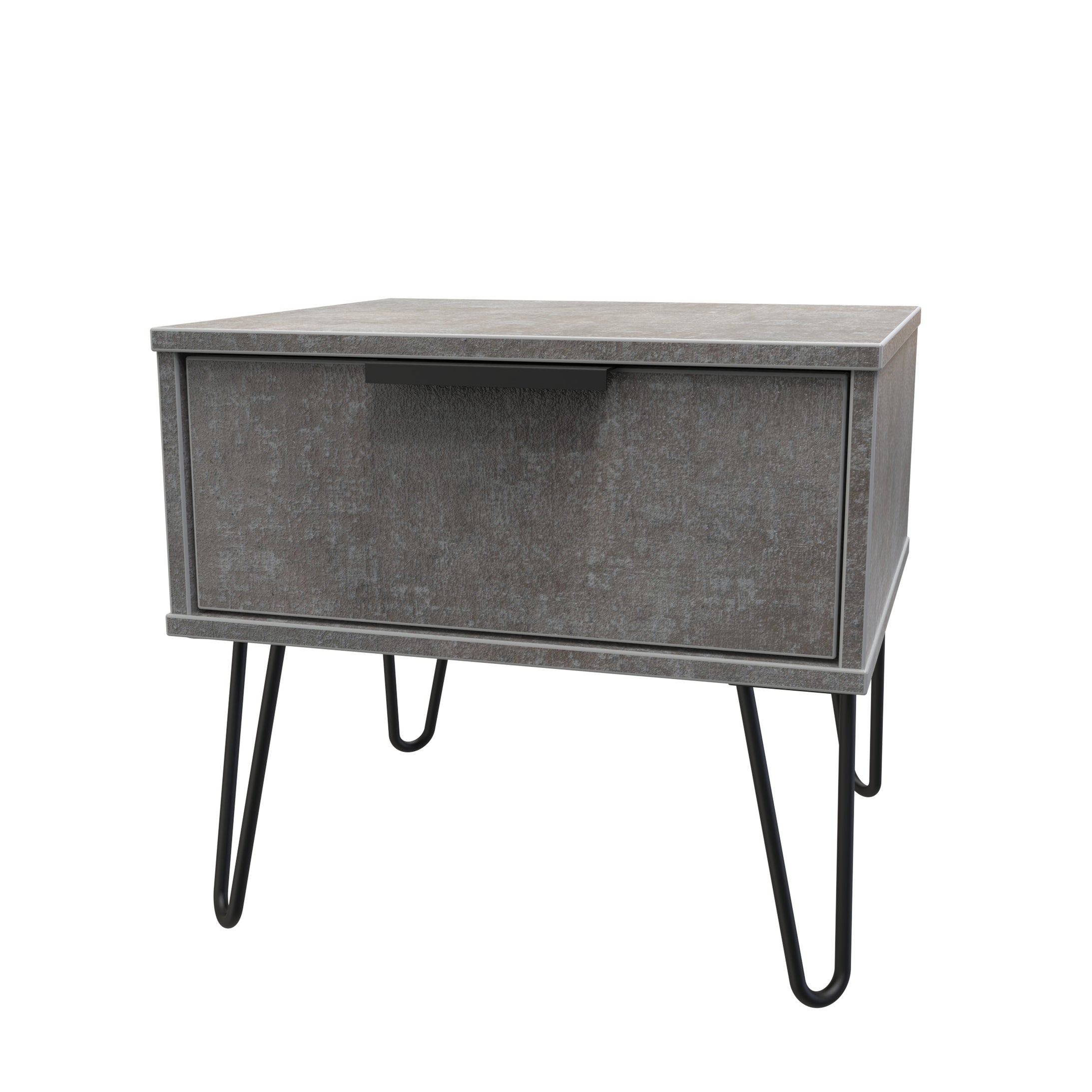 Haiti Ready Assembled Bedside Table with 1 Drawer  - Pewter - Lewis’s Home  | TJ Hughes