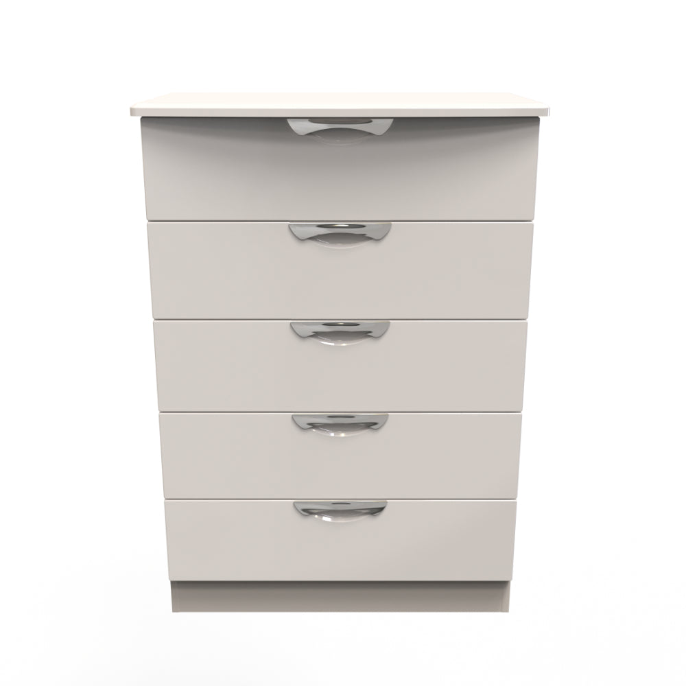 Cairo Ready Assembled Chest of Drawers with 5 Drawers  - Kashmir Gloss & Kashmir - Lewis’s Home  | TJ Hughes