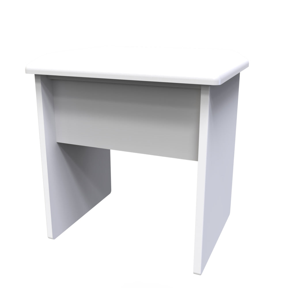 Porto Ready Assembled Dressing Table Stool  - White Gloss & White - Lewis’s Home  | TJ Hughes