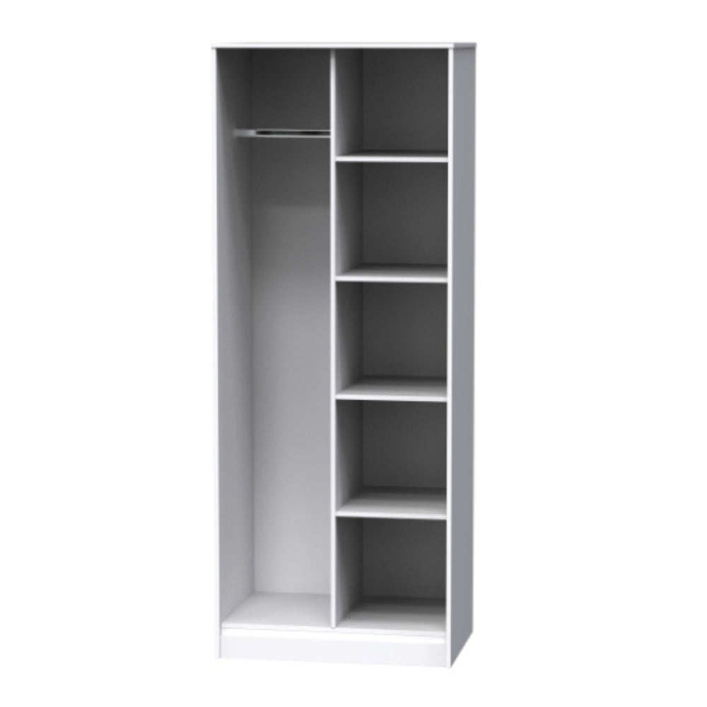 Glitz Ready Assembled Open Wardrobe  - White Matt & White - Lewis’s Home  | TJ Hughes