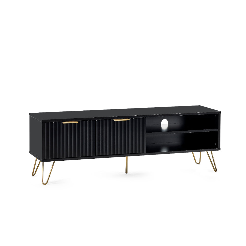 Murano TV Unit 1.5m - Matt Black - Julian Bowen  | TJ Hughes