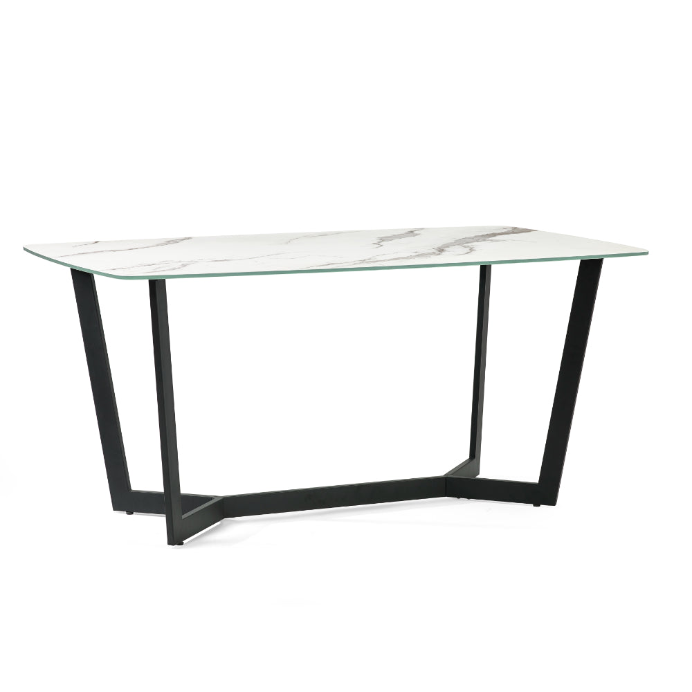 Olympus Dining Table 1.6m - White Marble - Julian Bowen  | TJ Hughes