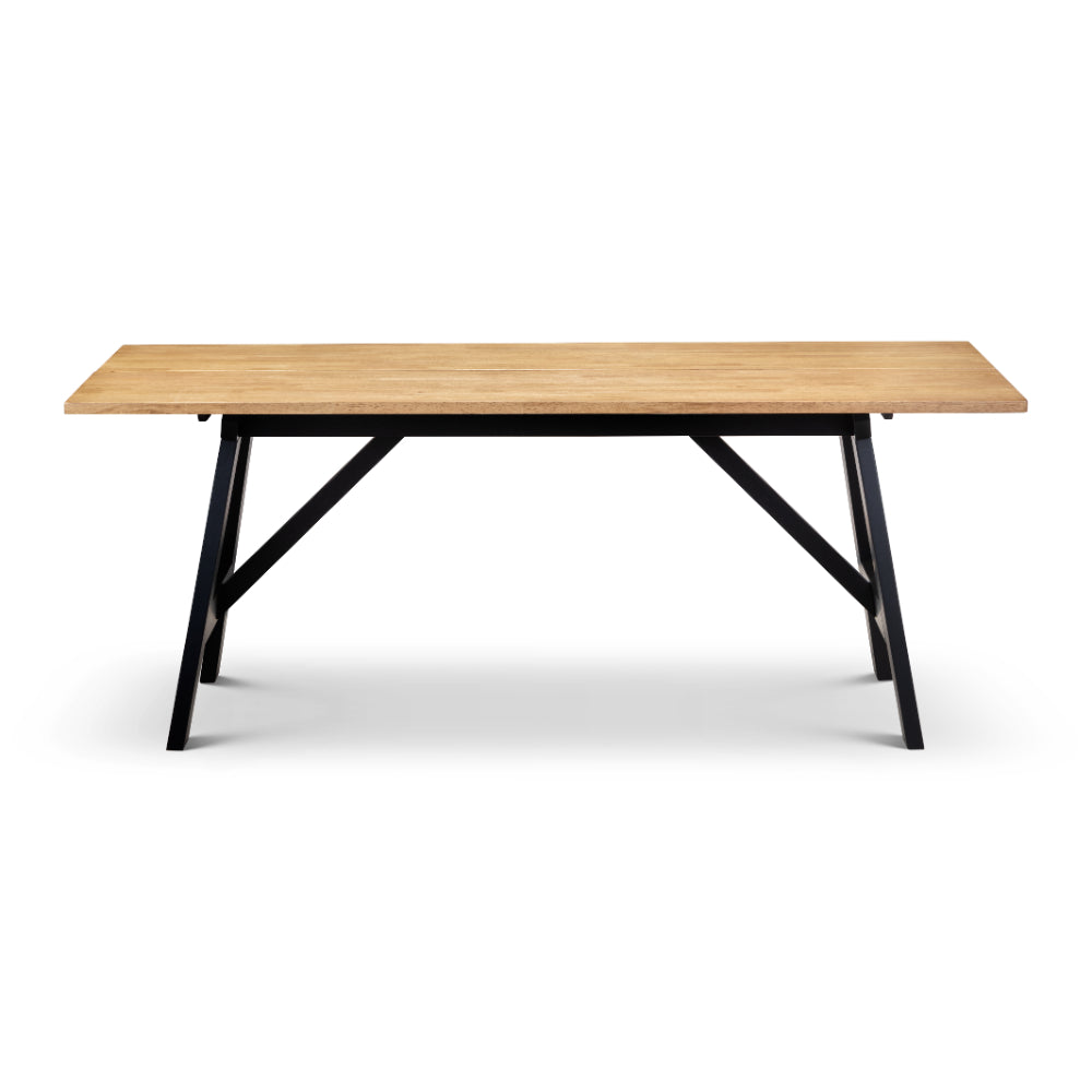 Hockley Dining Table 1.9m - Black/Oak - Julian Bowen  | TJ Hughes Oak