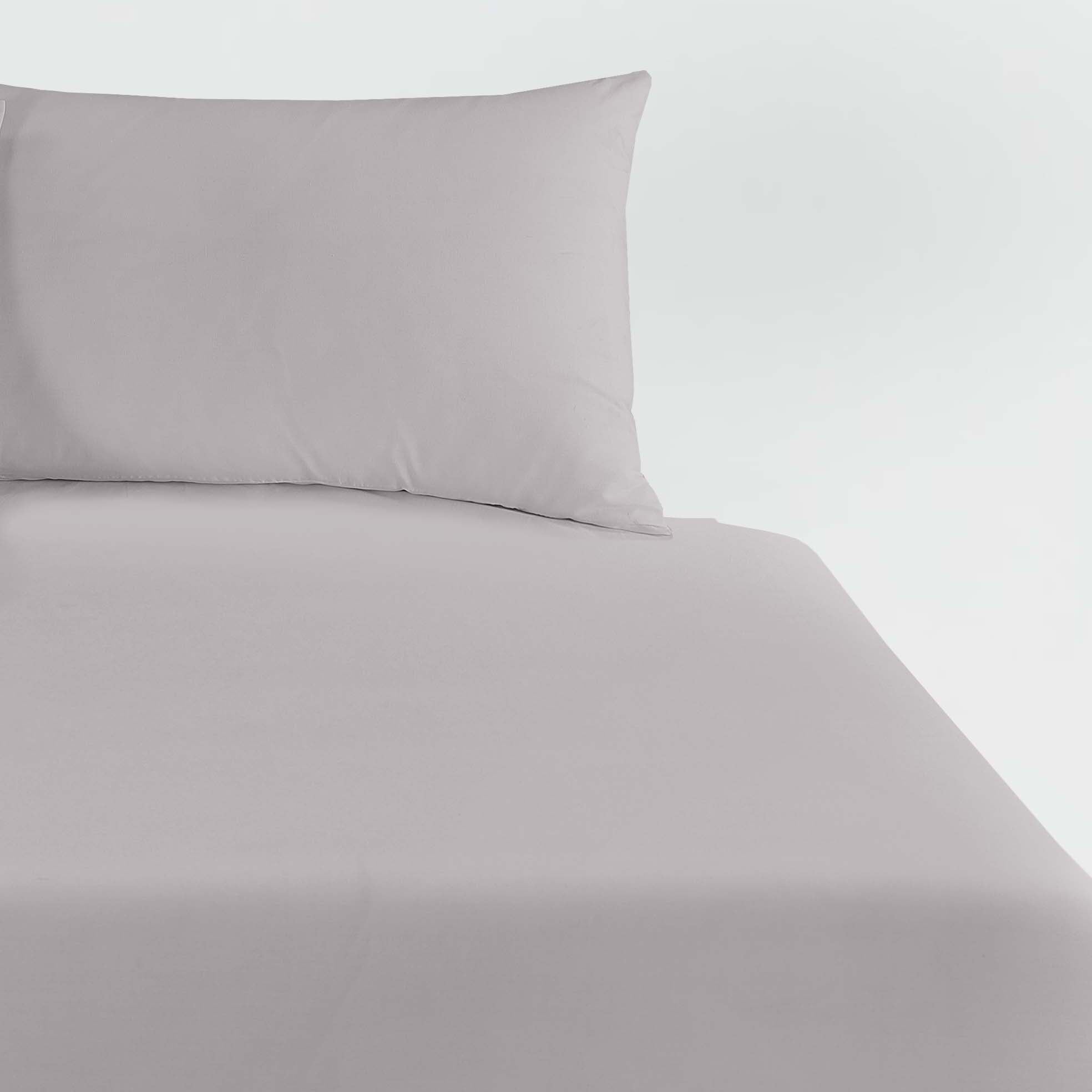Lewis’s Non-Iron Percal Sheet Range - Silver - SINGLE FITTED  | TJ Hughes