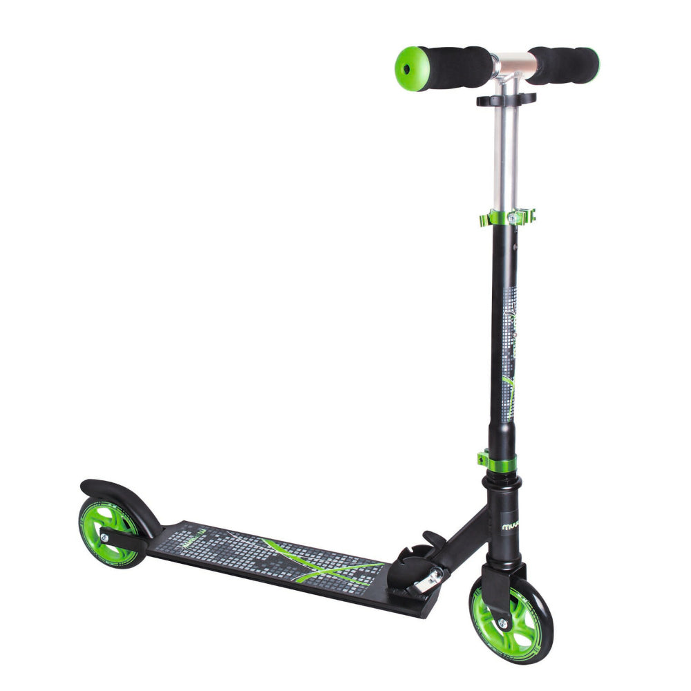 Muuwmi Aluminium Scooter 125mm - Black & Green  | TJ Hughes