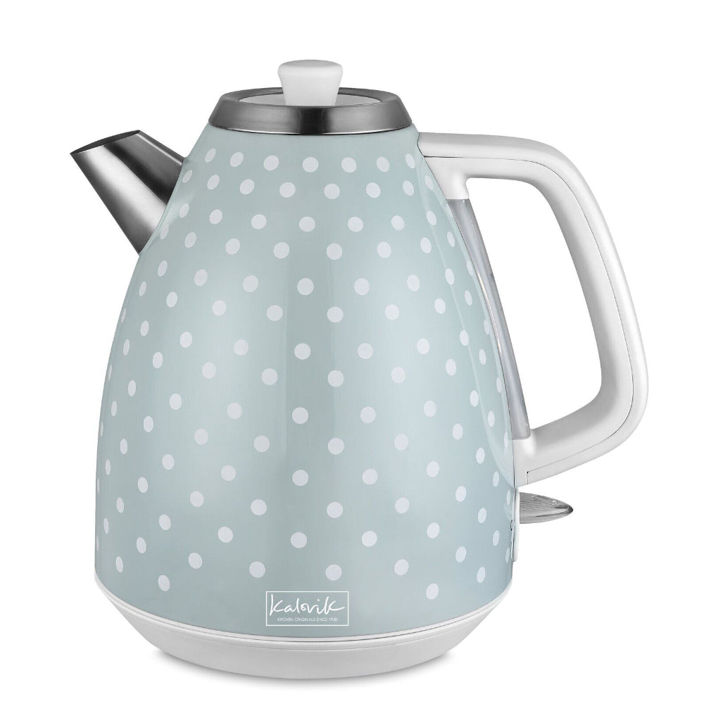 Kalorik Vintage Polkadot Kettle 3000w 1.7L - Shutter Green  | TJ Hughes