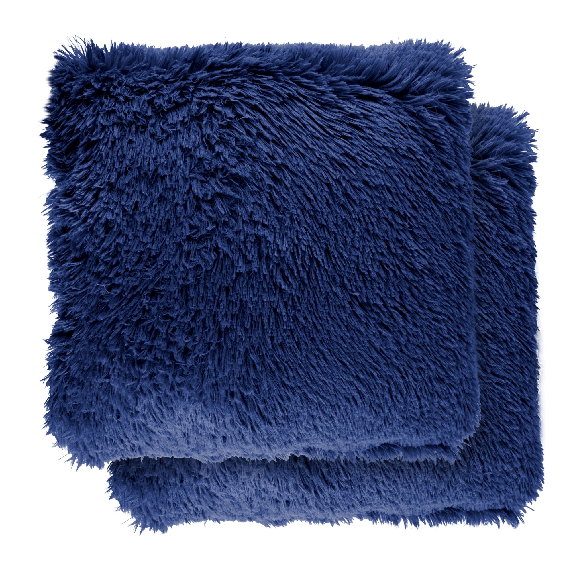 Doux Faux Fur Cushion - Navy  | TJ Hughes