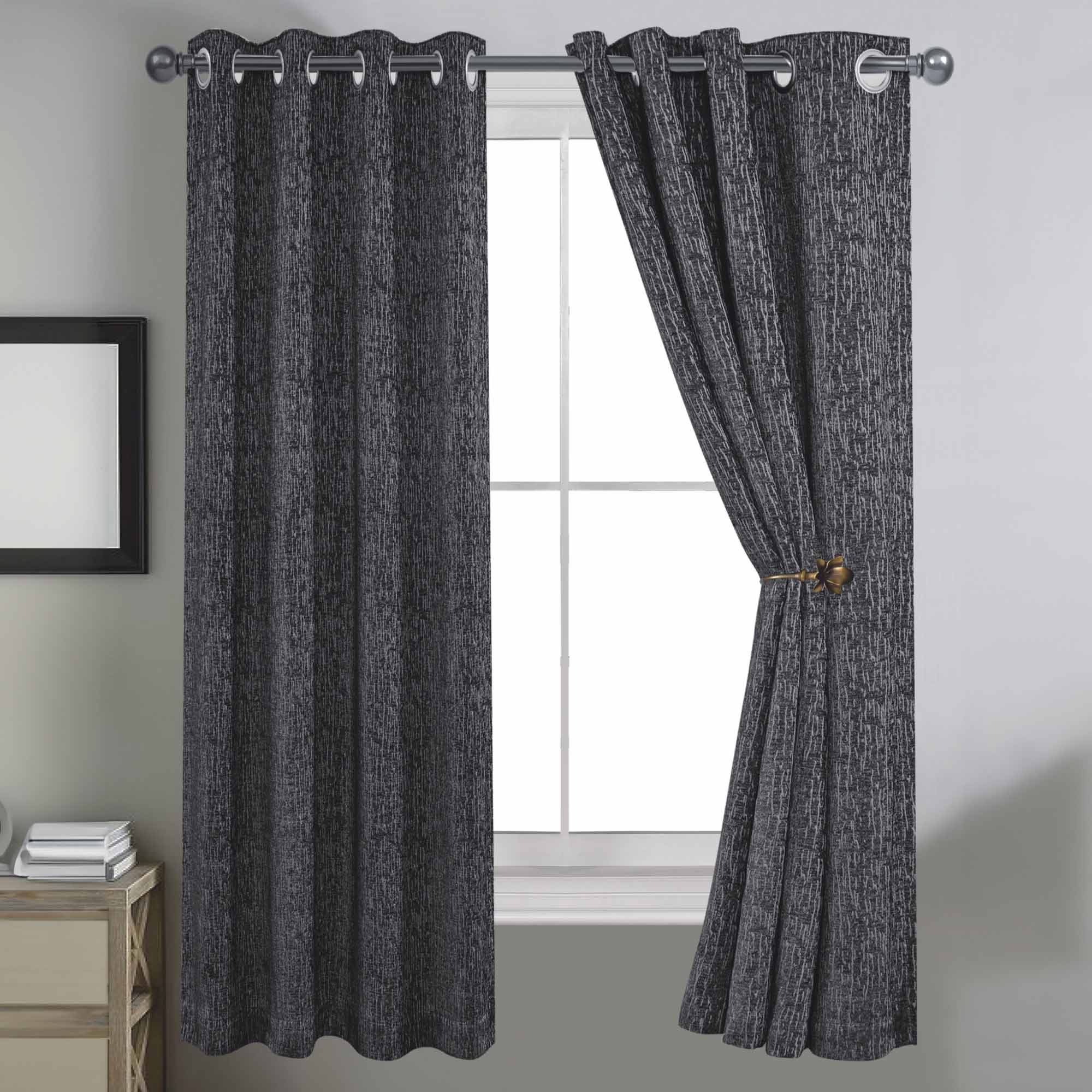 Lewis’s Hampstead Eyelet Curtain - Pewter - 90X90  | TJ Hughes