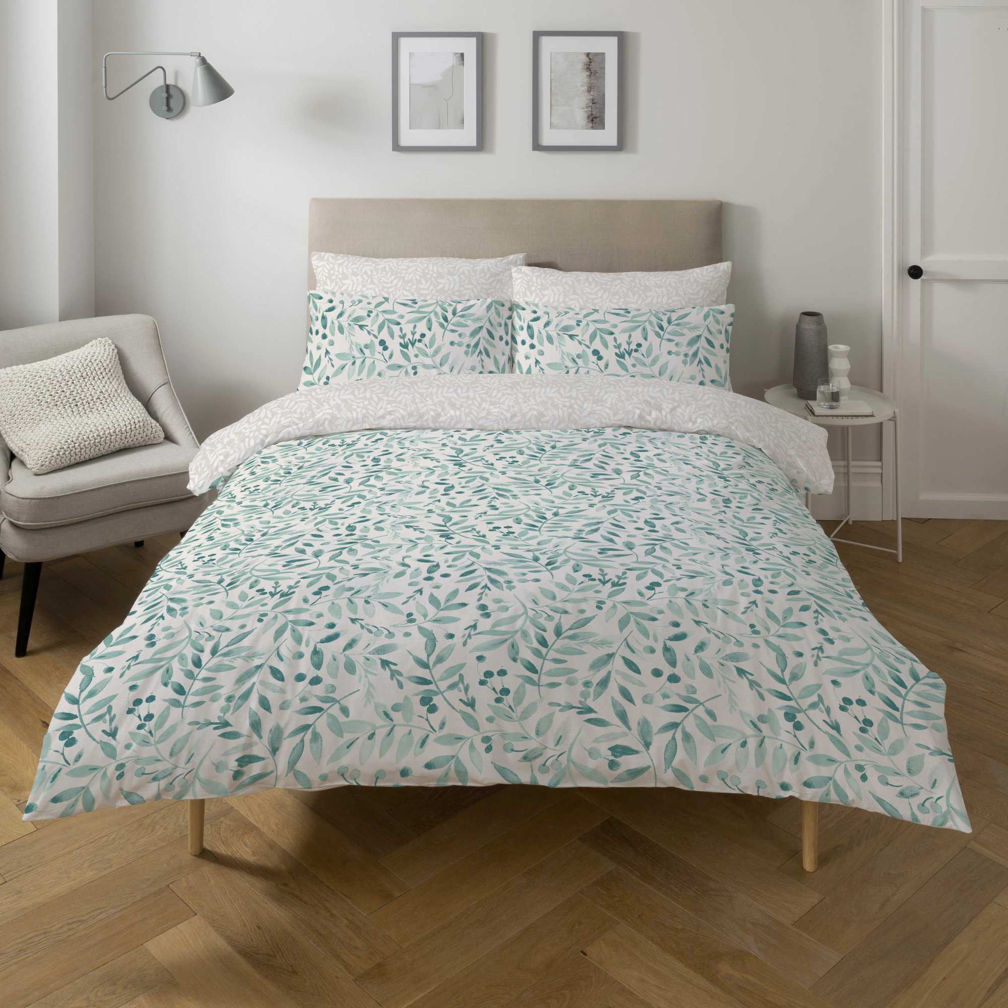 Lewis’s Langley Duvet Set - Green - Single  | TJ Hughes