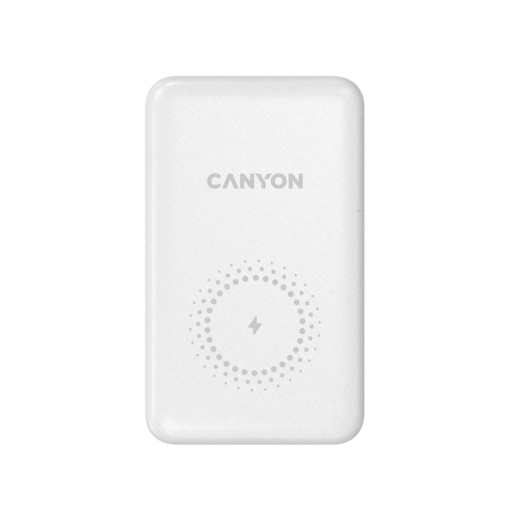 Canyon Power Bank with Wireless Charging Function 10000 mAh - White  | TJ Hughes