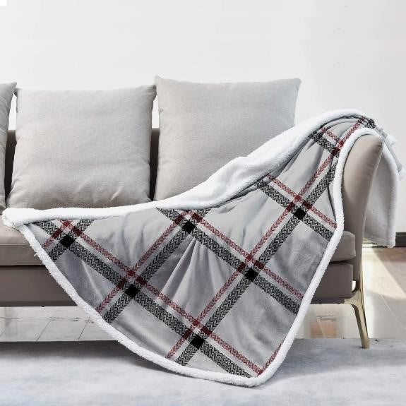 Bauer Luxury Soft Touch Heated Throw - Plaid  | TJ Hughes