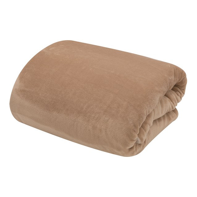 Bauer Luxury Soft Touch Heated Throw - Beige  | TJ Hughes