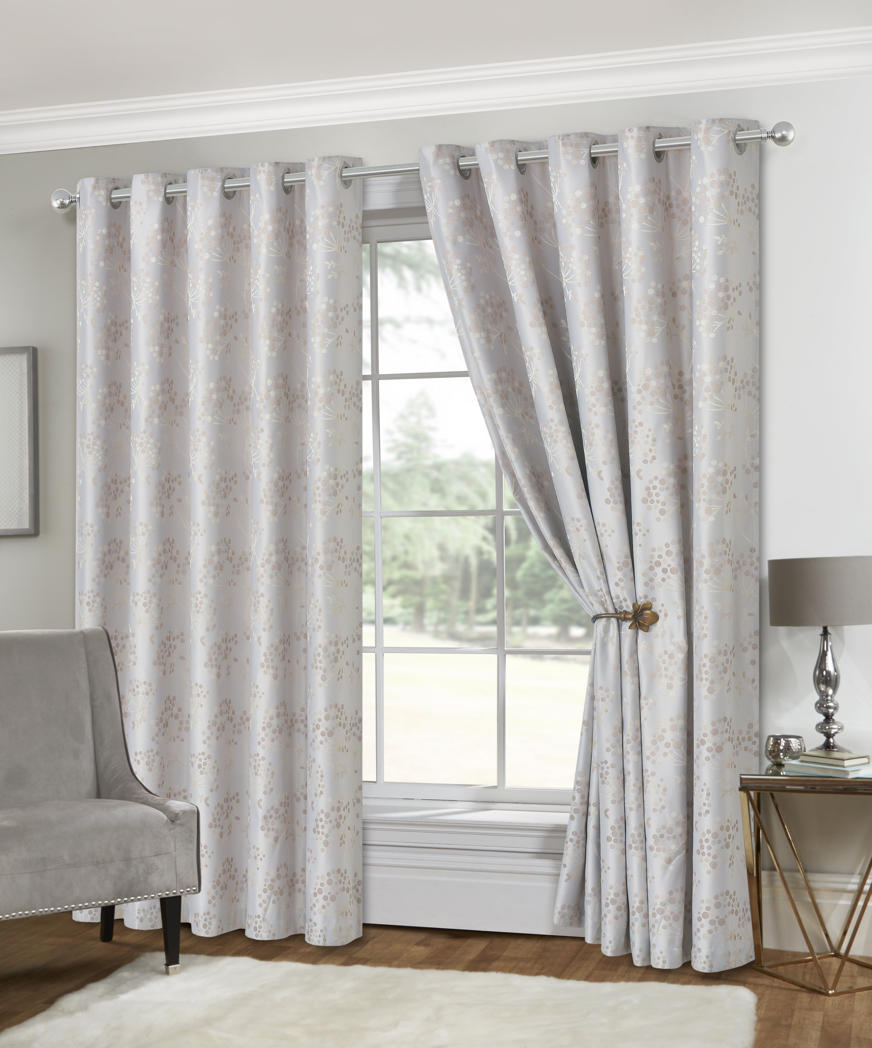 Lewis’s Iris Eyelet Curtains - Ivory - 66X90  | TJ Hughes